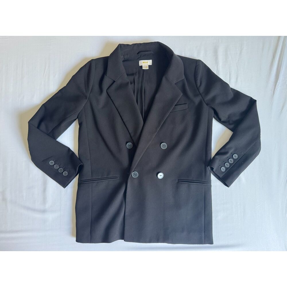 Maeve by Anthropologie Black Double Breasted Blazer Jacket | Size 2